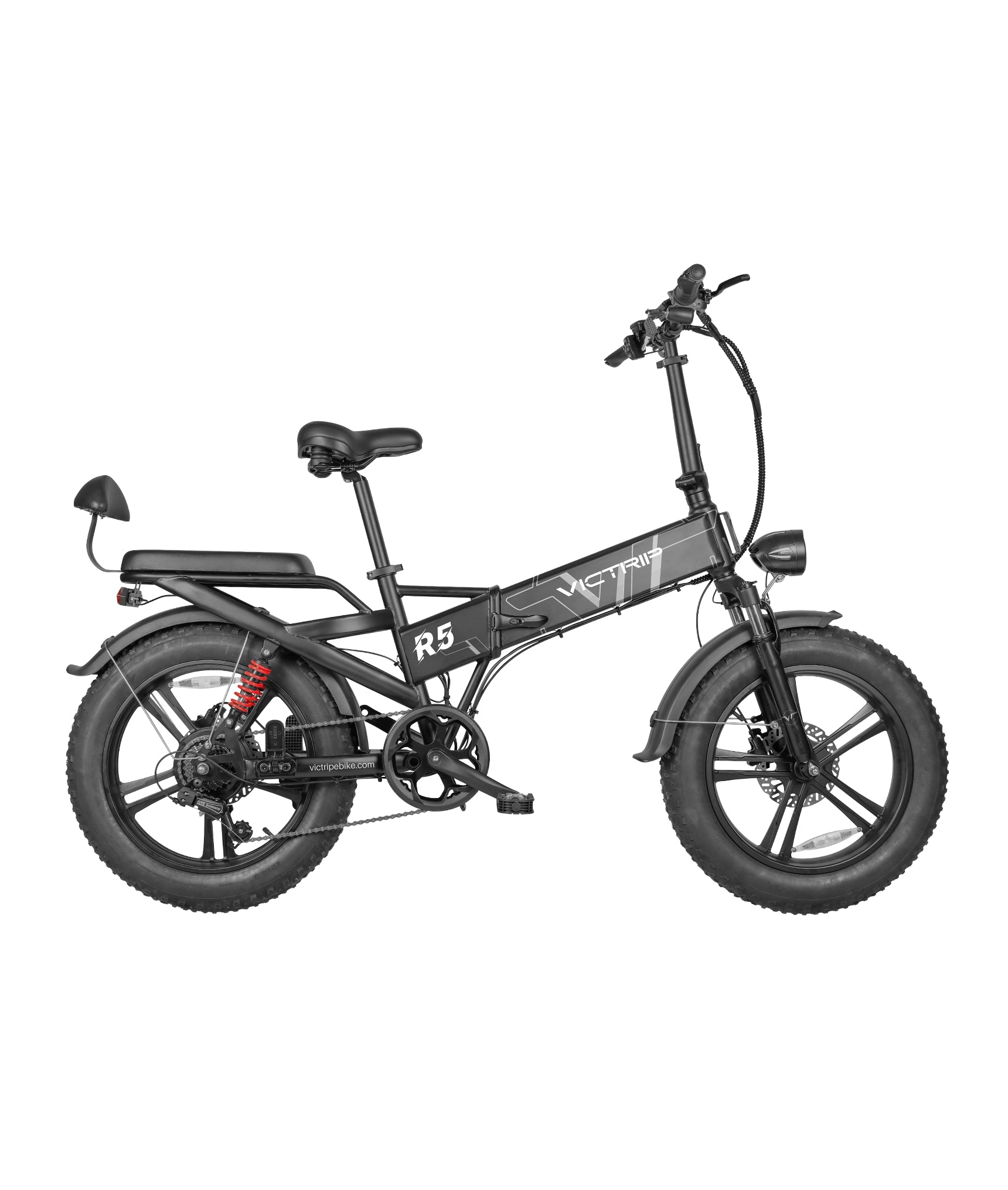 Fat Tire Folding Electric Bike Black | VICTRIP