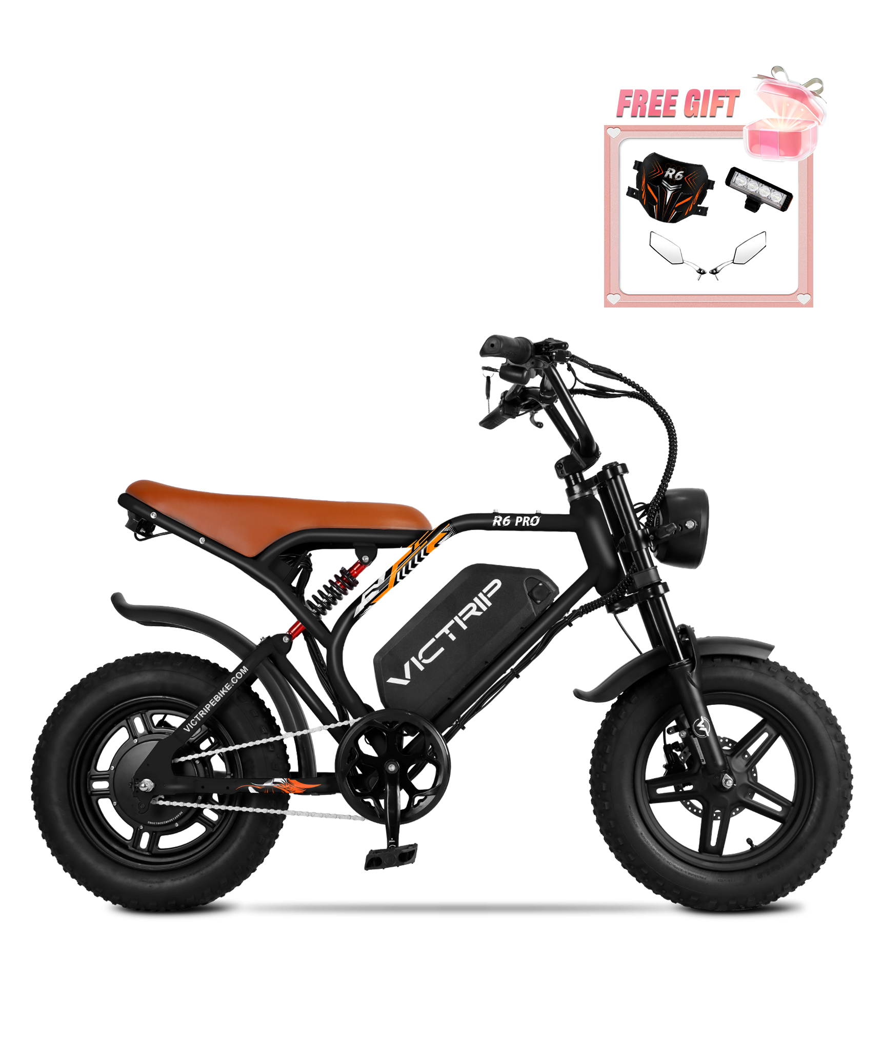 VICTRIP®R6 Pro - 1500W Full Suspension Moped Style EBike