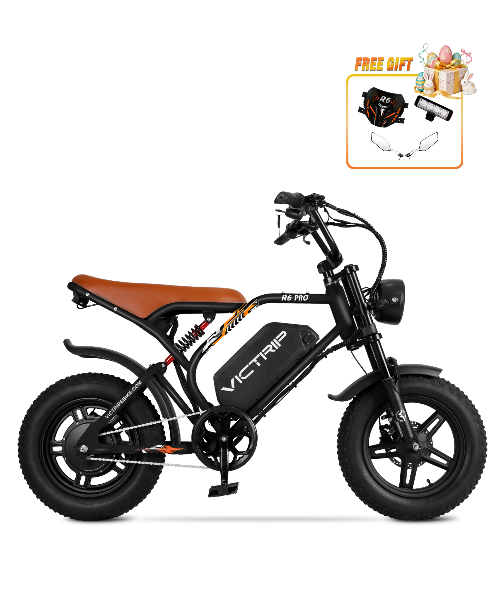 VICTRIP®R6 Pro - 1500W Full Suspension Moped Style EBike