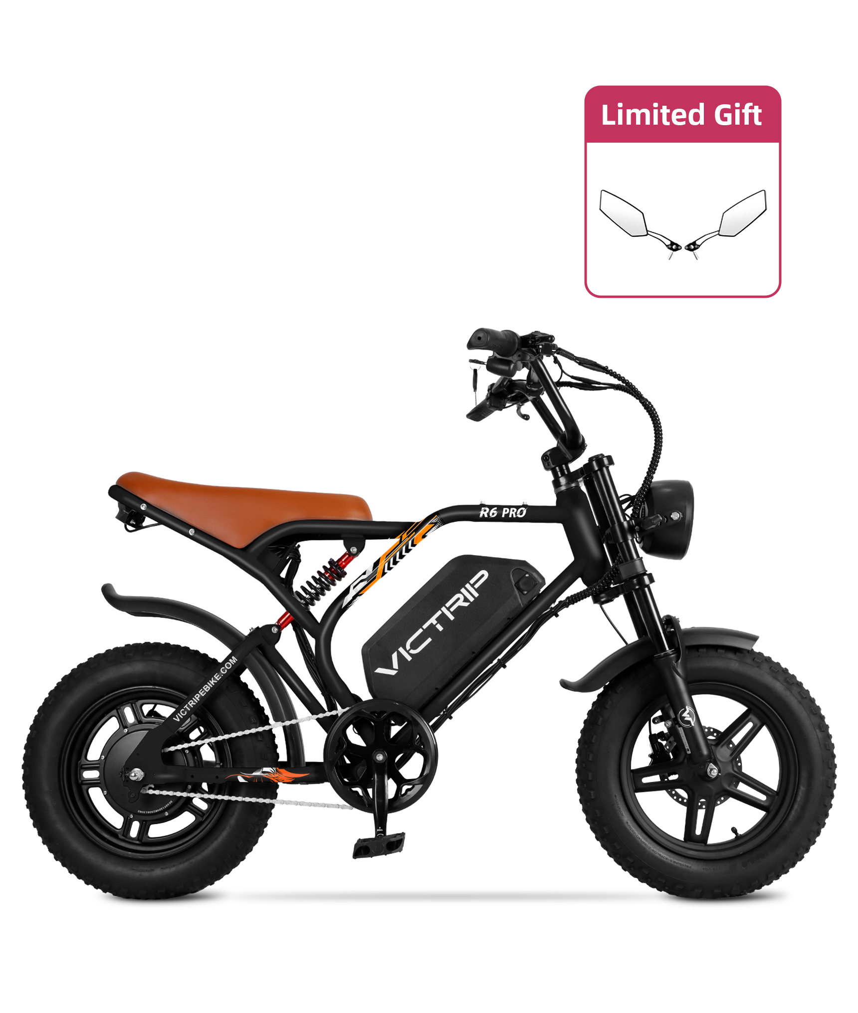 VICTRIP®R6 Pro - 1500W Full Suspension Moped Style EBike